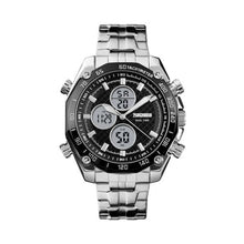Cargar imagen en el visor de la galería, RELOJ PARA HOMBRE SKMEI DUAL TIME WATCH 1302SIBK - PLATEADO