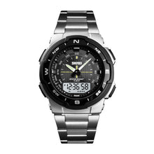 Cargar imagen en el visor de la galería, RELOJ PARA HOMBRE SKMEI DUAL TIME WATCH 1370SI - PLATEADO