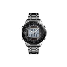 Cargar imagen en el visor de la galería, RELOJ CLÁSICO PARA HOMBRE SKMEI DUAL TIME WATCH 1493SIBK - PLATEADO