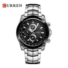 Cargar imagen en el visor de la galería, RELOJ PARA HOMBRE CURREN 8025SLBK - PLATEADO