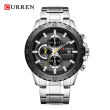 Cargar imagen en el visor de la galería, RELOJ PARA HOMBRE CURREN 8334SLBK - PLATEADO
