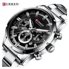 Cargar imagen en el visor de la galería, RELOJ PARA HOMBRE CURREN 8355SLBK - PLATEADO