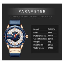 Cargar imagen en el visor de la galería, RELOJ CLÁSICO PARA HOMBRE CURREN 8374BLSL - AZUL