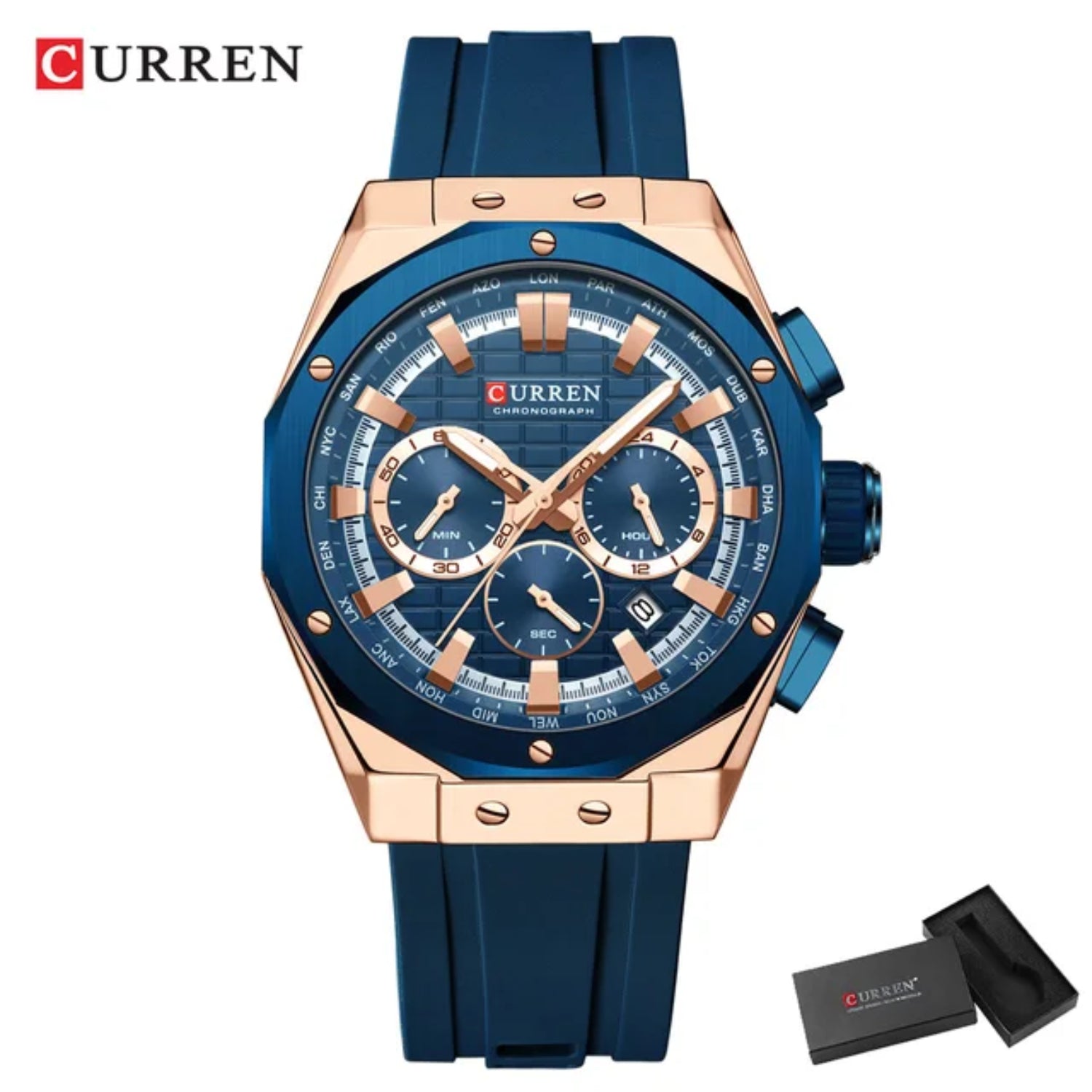 RELOJ DEPORTIVO PARA HOMBRE CURREN 8464 KREE1202 AZUL – Kronotime