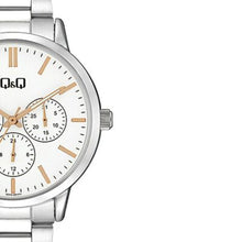 Cargar imagen en el visor de la galería, RELOJ  PARA MUJER Q&Q Q&Q A04A-001PY - PLATEADO