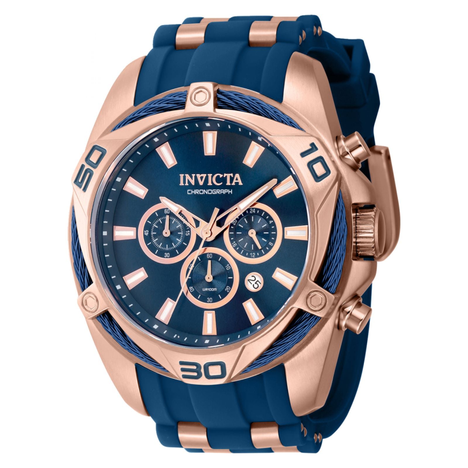 RELOJ DEPORTIVO PARA HOMBRE INVICTA BOLT 40318 AZUL, ORO ROSA
