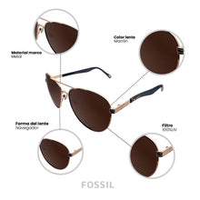 Cargar imagen en el visor de la galería, LENTES DE SOL FOSSIL OUTLOOK X80087
