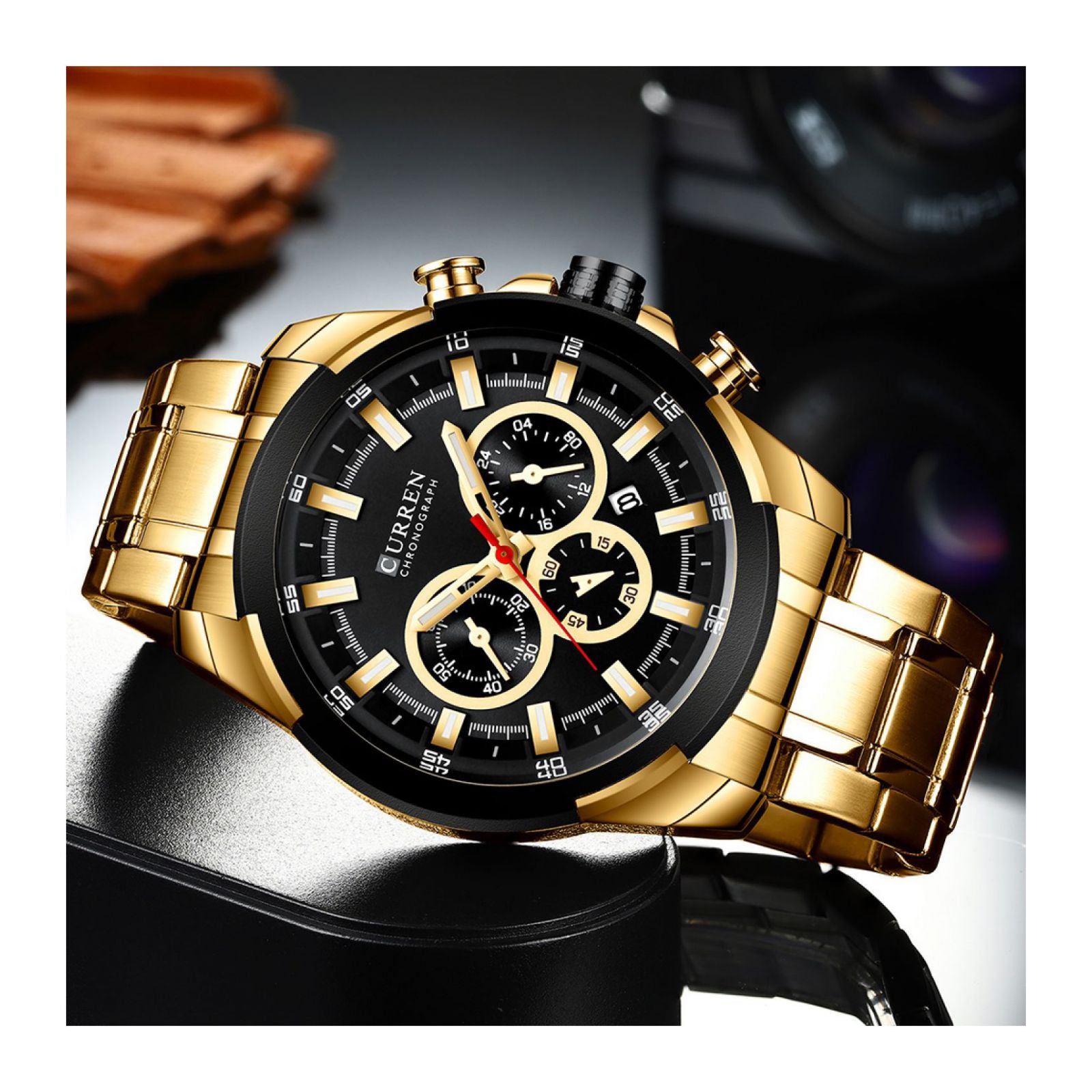 reloj thinner hombre dorado