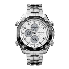 Cargar imagen en el visor de la galería, RELOJ  PARA HOMBRE SKMEI DUAL TIME WATCH 1302SIWT - PLATEADO
