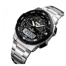 Cargar imagen en el visor de la galería, RELOJ  PARA HOMBRE SKMEI DUAL TIME WATCH 1370SI - PLATEADO
