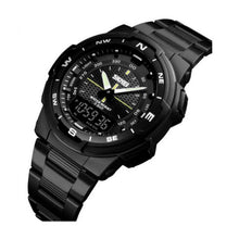 Cargar imagen en el visor de la galería, RELOJ  PARA HOMBRE SKMEI DUAL TIME WATCH 1370BKBK - NEGRO
