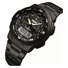 Cargar imagen en el visor de la galería, RELOJ  PARA HOMBRE SKMEI DUAL TIME WATCH 1370BKWT - NEGRO
