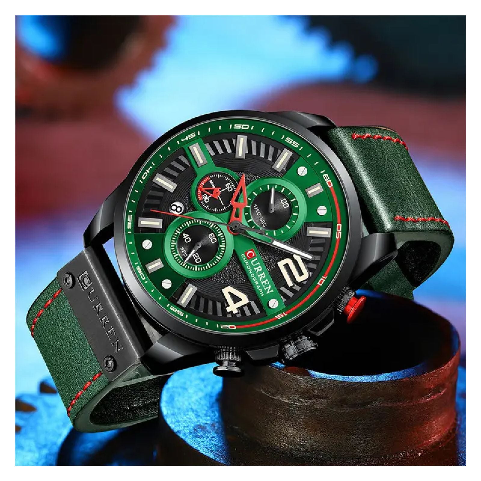 RELOJ CLÁSICO PARA HOMBRE CURREN 8393 KRED34010707 - VERDE – Kronotime