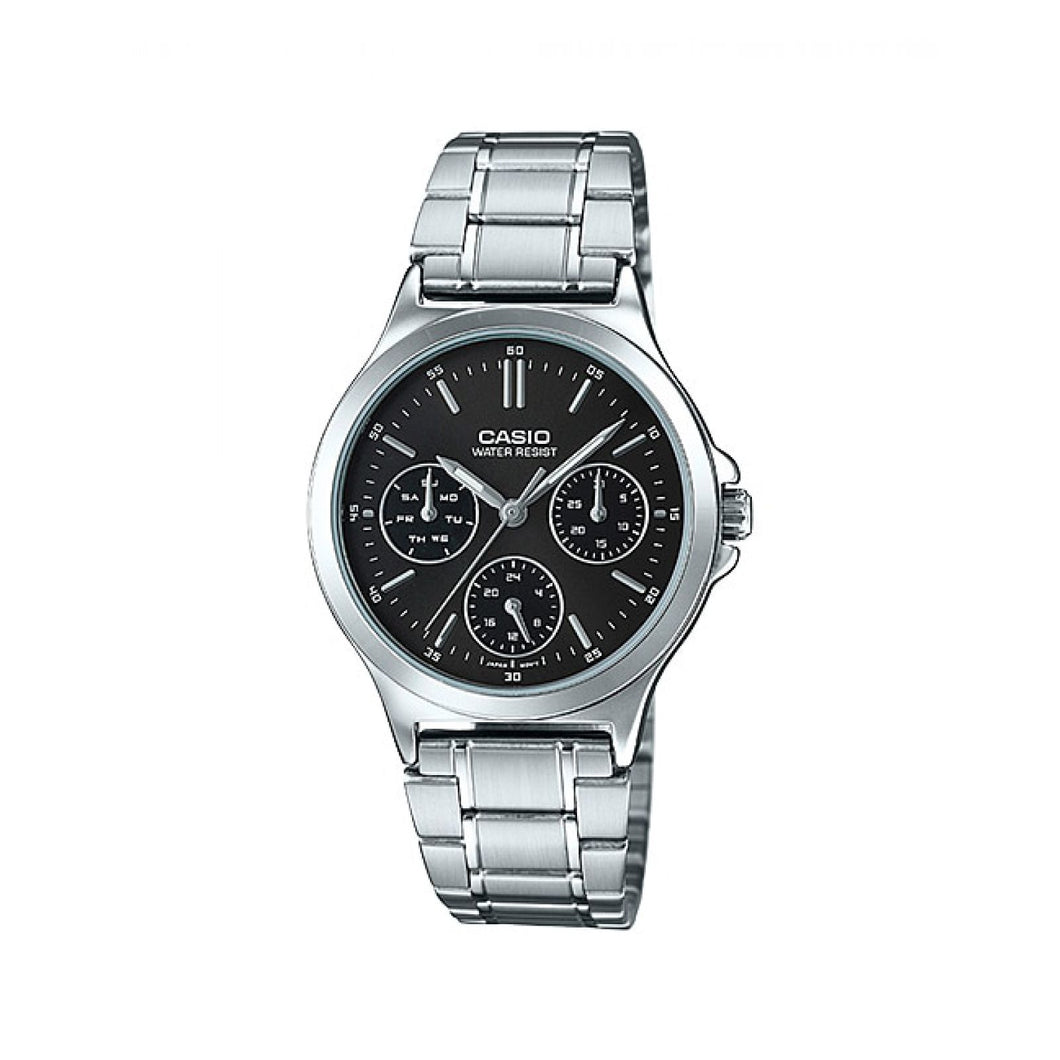 RELOJ  PARA MUJER CASIO FASHION LTP LTP-V300D-1A - PLATEADO