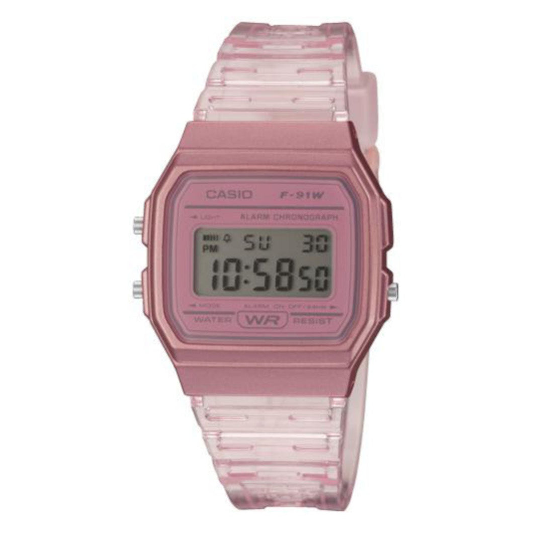 RELOJ DEPORTIVO PARA MUJER CASIO - F91WS-4DF - ROSA