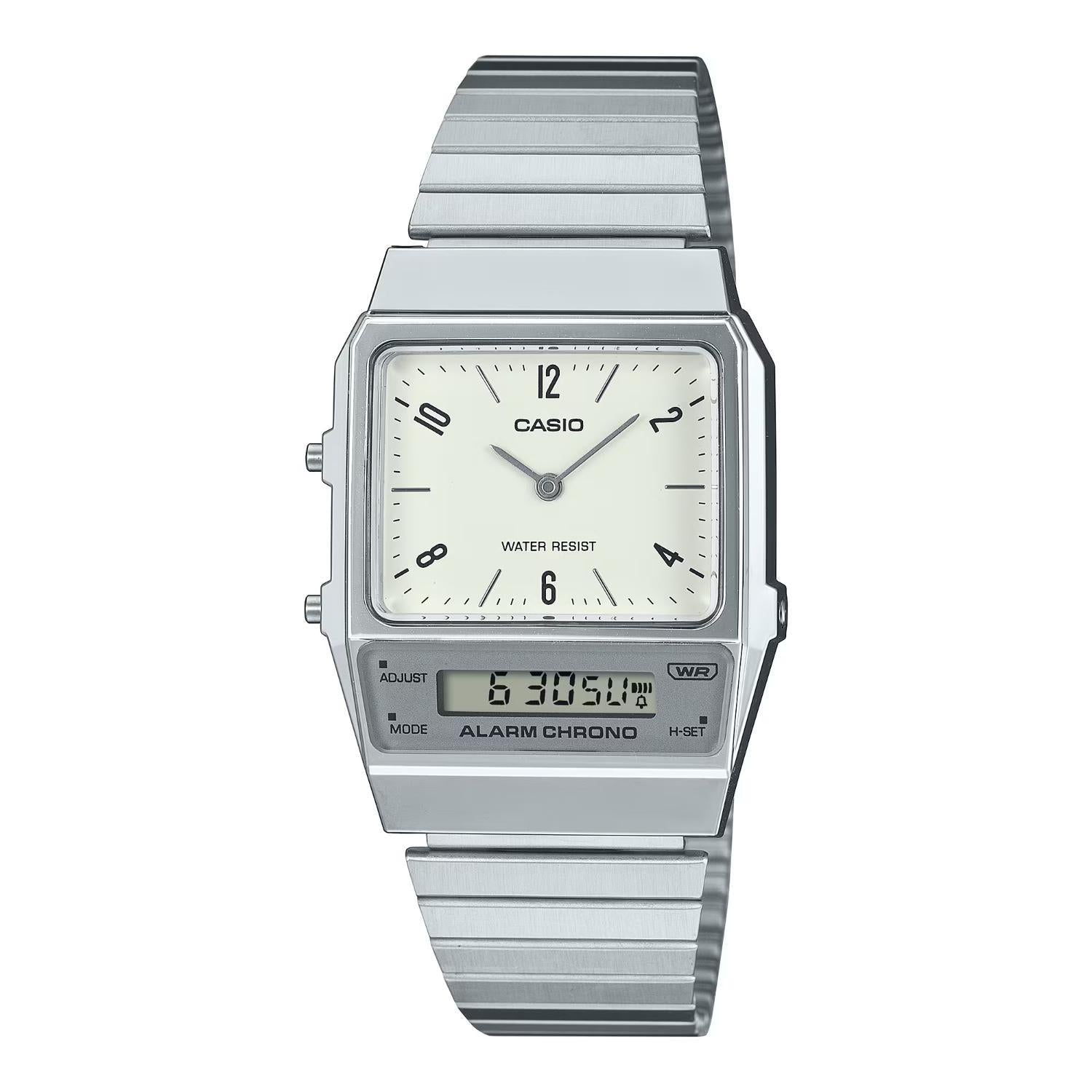 RELOJ  PARA HOMBRE CASIO VINTAGE AQ-800E-7A2DF - PLATEADO