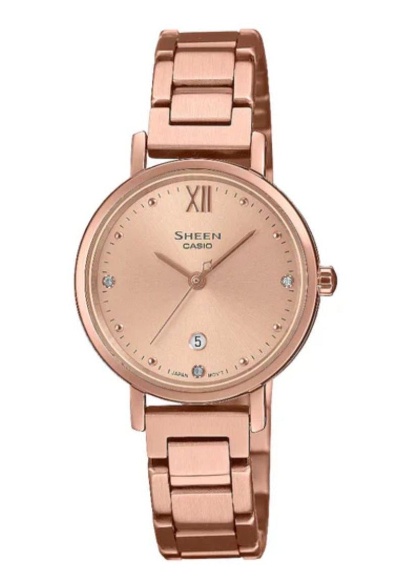 RELOJ  PARA MUJER CASIO SHEEN SHE-4540PG-4AUDF - ORO ROSA
