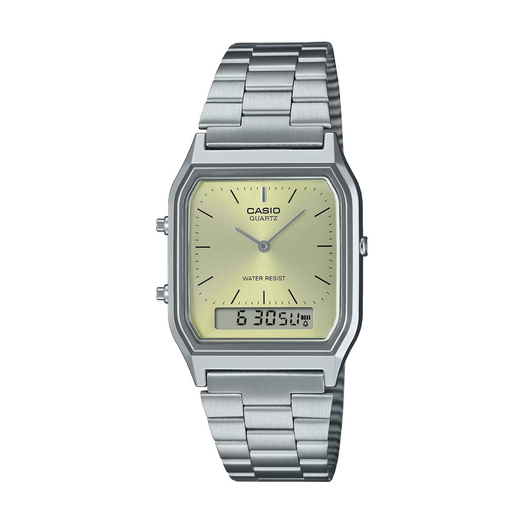 RELOJ  PARA UNISEXO CASIO VINTAGE AQ-230A-9AMQYDF - PLATEADO