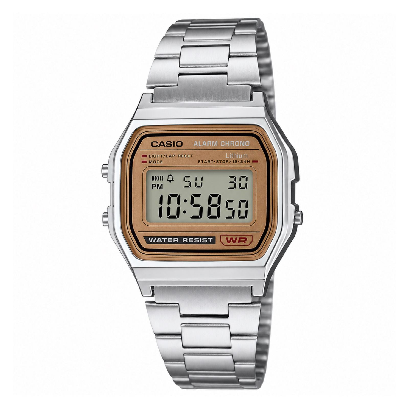 RELOJ  PARA MUJER CASIO ICONIC A158WEA-9DF - PLATEADO