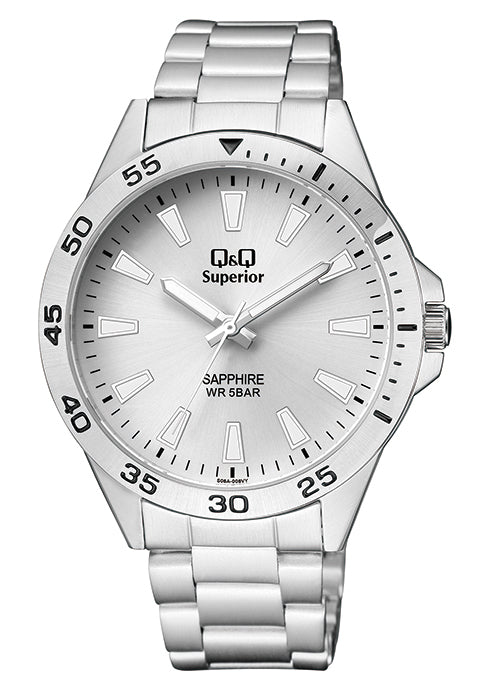 RELOJ PARA HOMBRE Q&Q SUPERIOR S08A-008VY PLATEADO – Kronotime