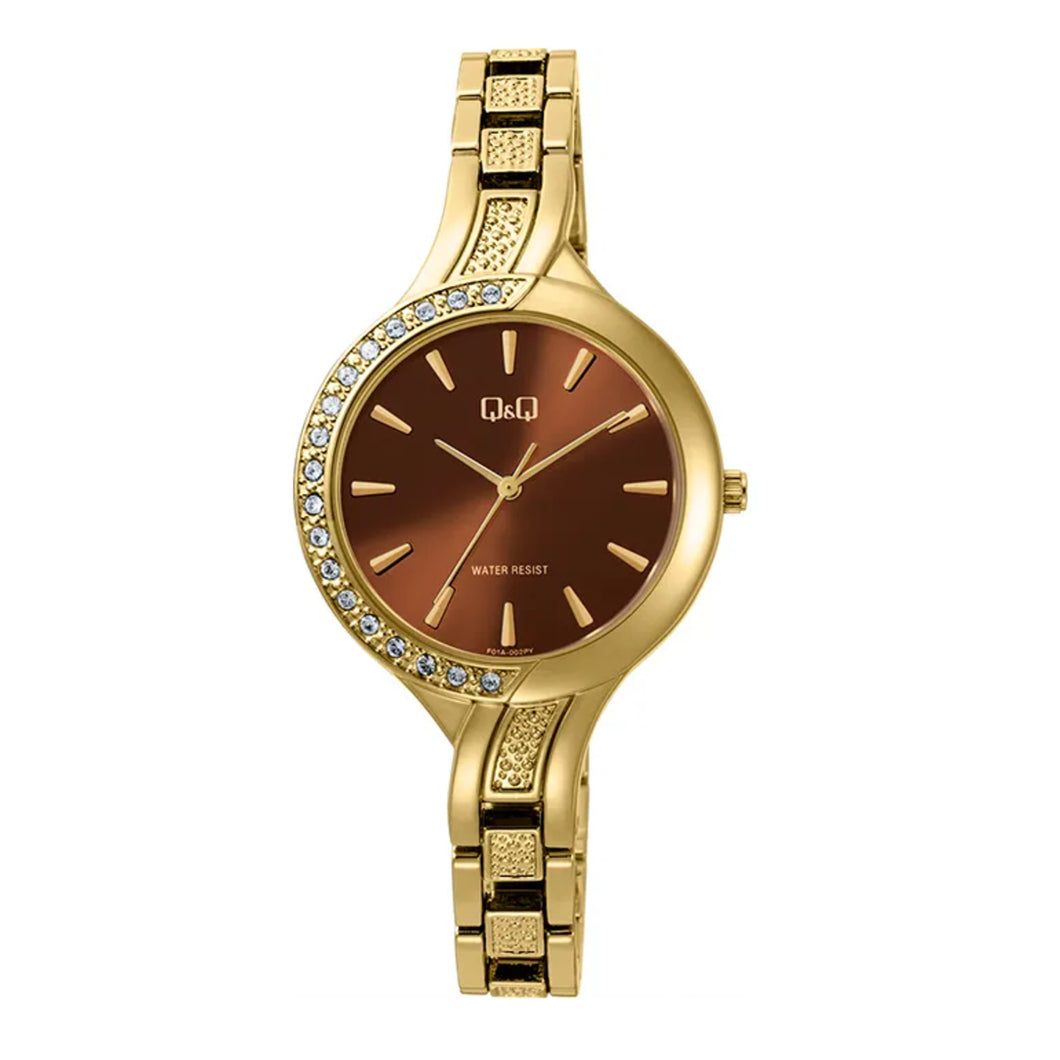 RELOJ  PARA MUJER Q&Q F01A-002PY - DORADO