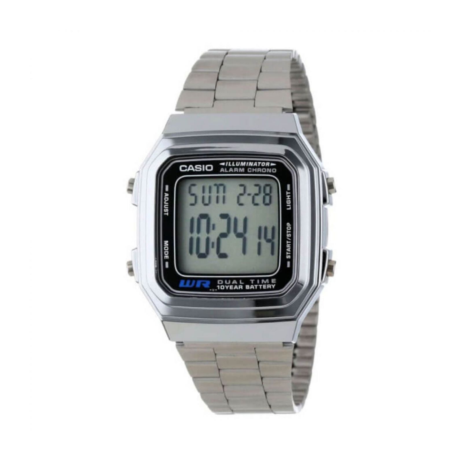 RELOJ  PARA MUJER CASIO A_178WA_1A_ A_178WA_1A_ - PLATEADO