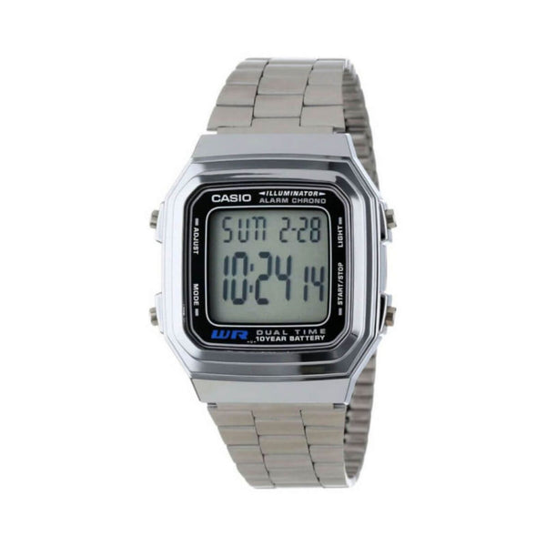 RELOJ  PARA MUJER CASIO A_178WA_1A_ A_178WA_1A_ - PLATEADO