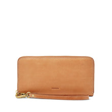 Cargar imagen en el visor de la galería, BILLETERA FOSSIL EMMA RFID LARGE ZIP CLUTCH BEIGE SL7153231
