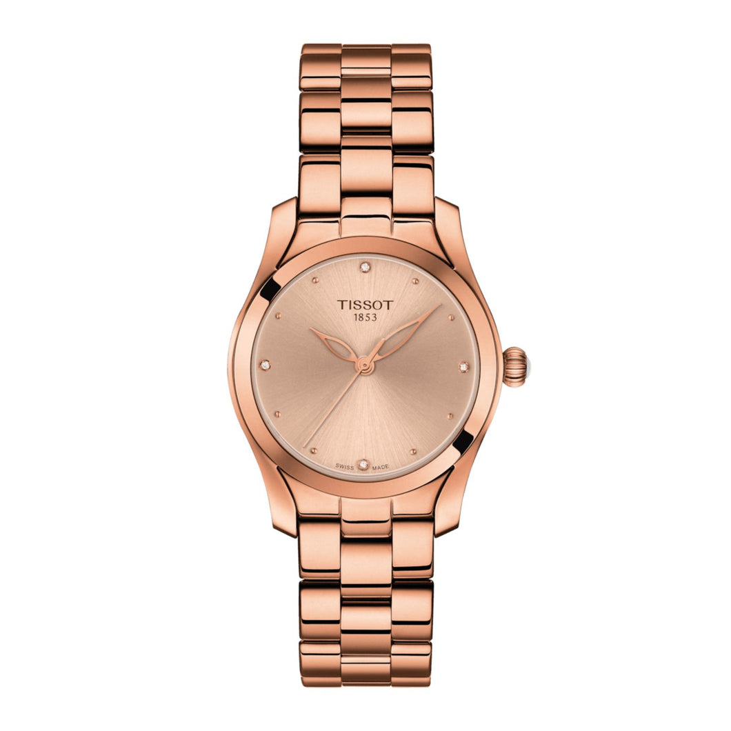 RELOJ  PARA MUJER TISSOT T-WAVE T1122103345600 - ORO ROSA