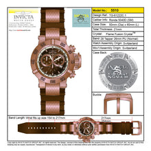 Cargar imagen en el visor de la galería, RELOJ  PARA HOMBRE INVICTA SUBAQUA 5510 - ORO ROSA, MARRÓN
