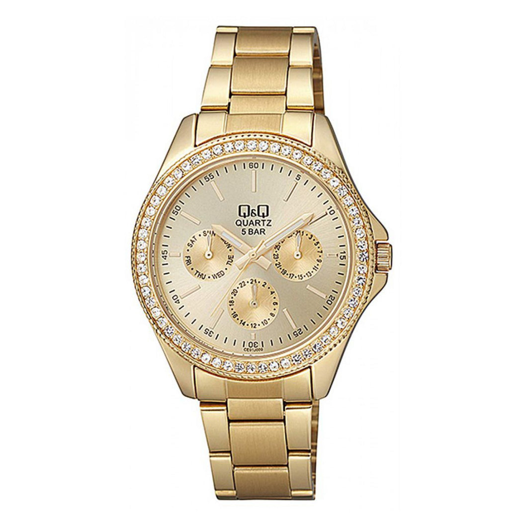 RELOJ PARA MUJER Q&Q CE01J000Y - DORADO