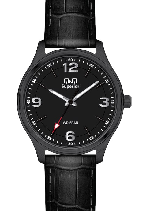 RELOJ CLÁSICO PARA HOMBRE Q&Q SUPERIOR S00A-008PY - NEGRO