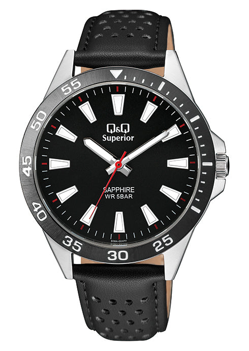 RELOJ CLÁSICO PARA HOMBRE Q&Q SUPERIOR S08A-004PY - NEGRO