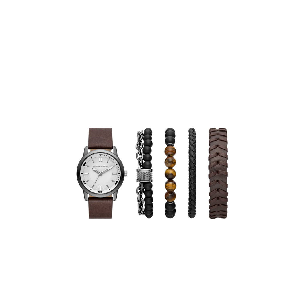 RELOJ CLÁSICO PARA HOMBRE SKECHERS CASUAL BEADS SET 2 SR9072 - MARRÓN