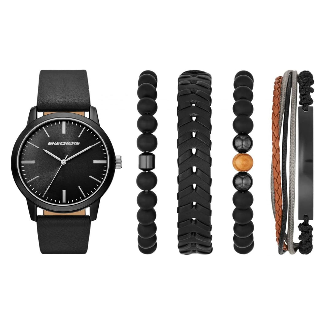 RELOJ CLÁSICO PARA HOMBRE SKECHERS CASUAL BEADS SET 2 SR9077 - NEGRO