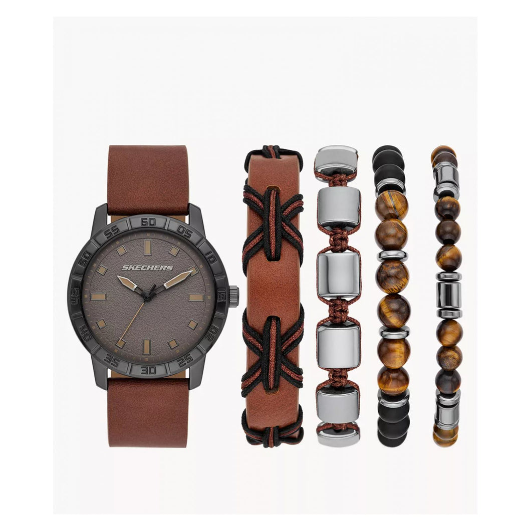 RELOJ  PARA HOMBRE SKECHERS MEN'S STACKABLE SET SR9090 - MARRÓN