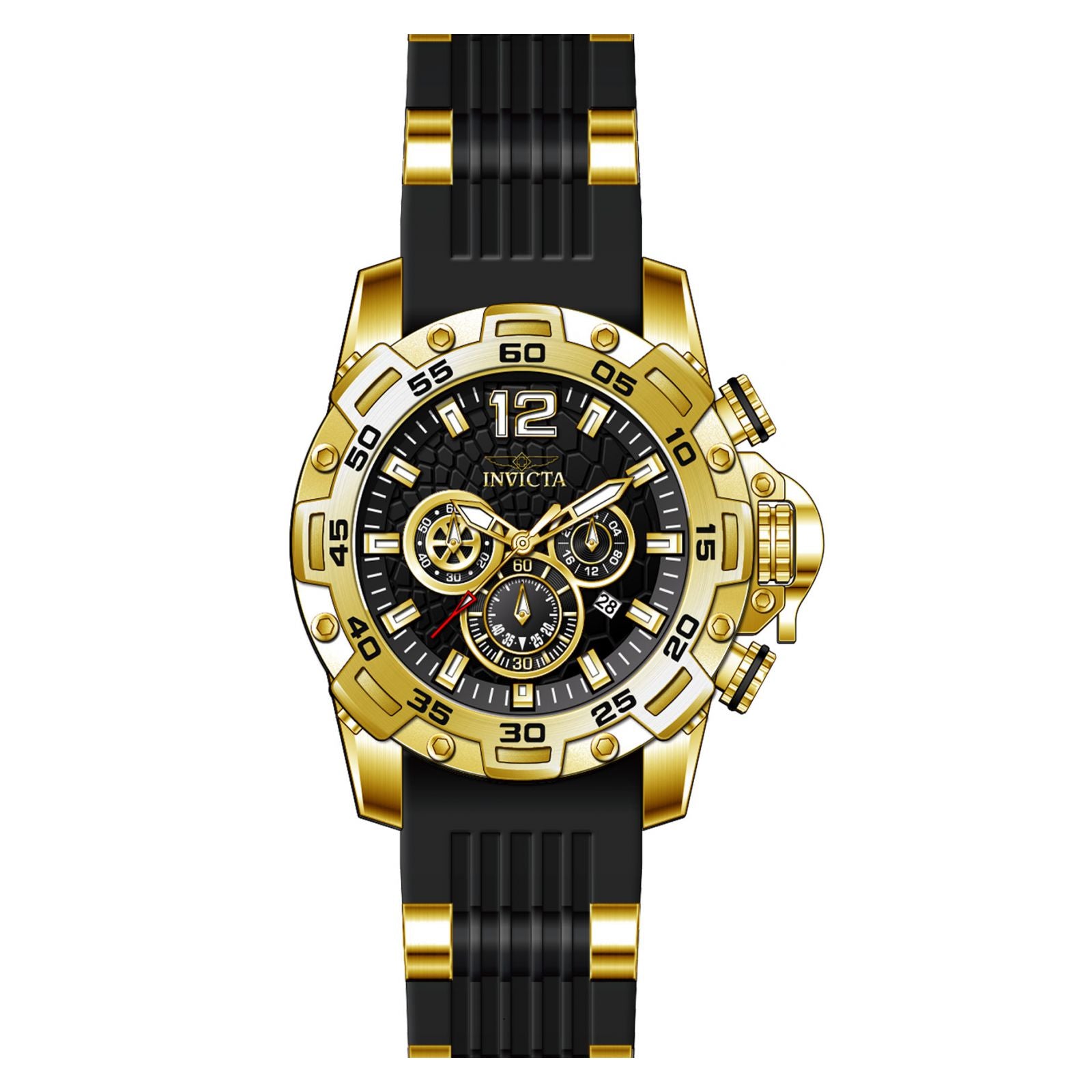 Reloj fashion invicta dorado con negro