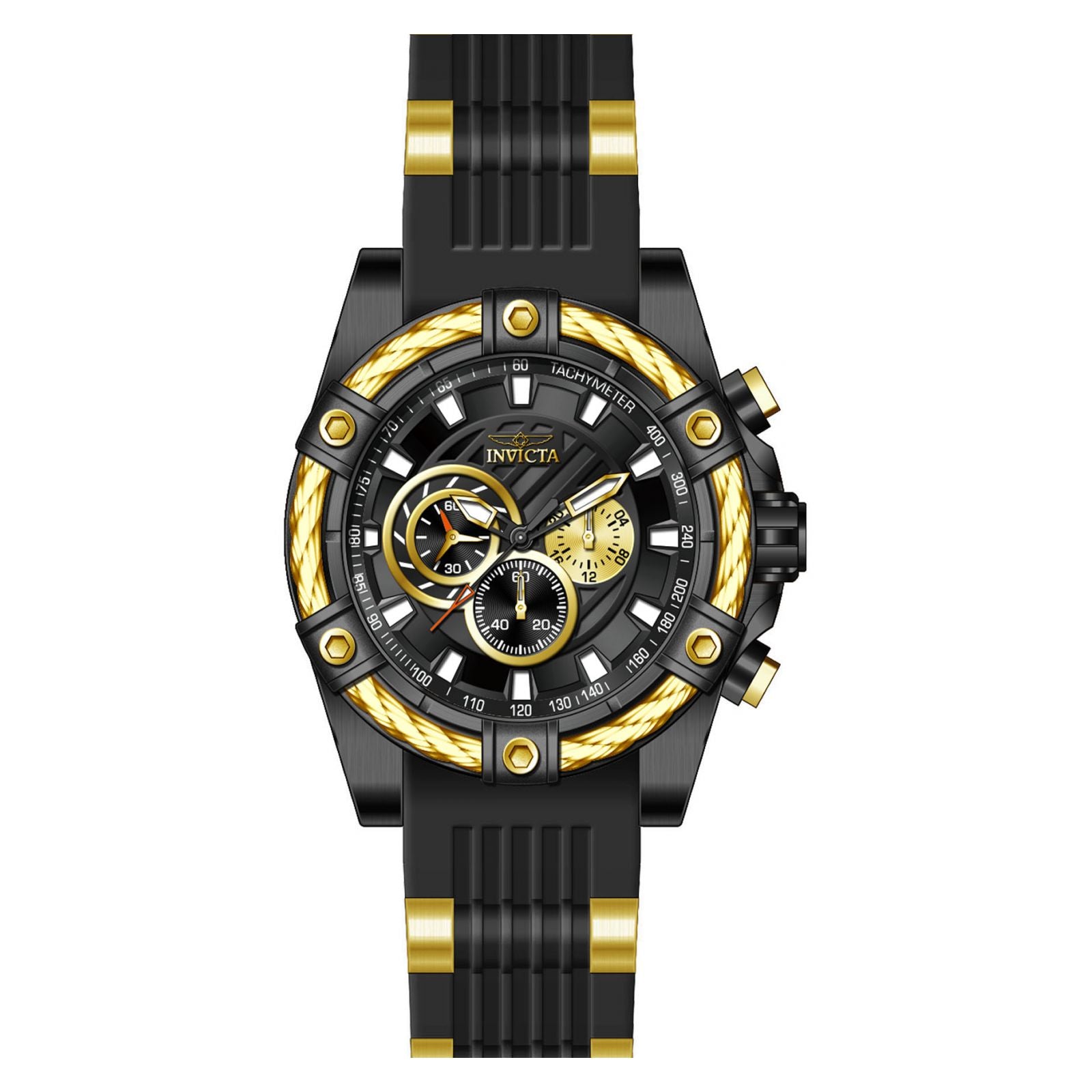 Reloj invicta dorado con negro hot sale